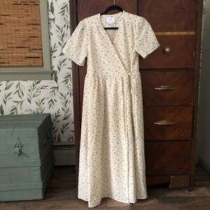 Floral Cream Wrap Dress
